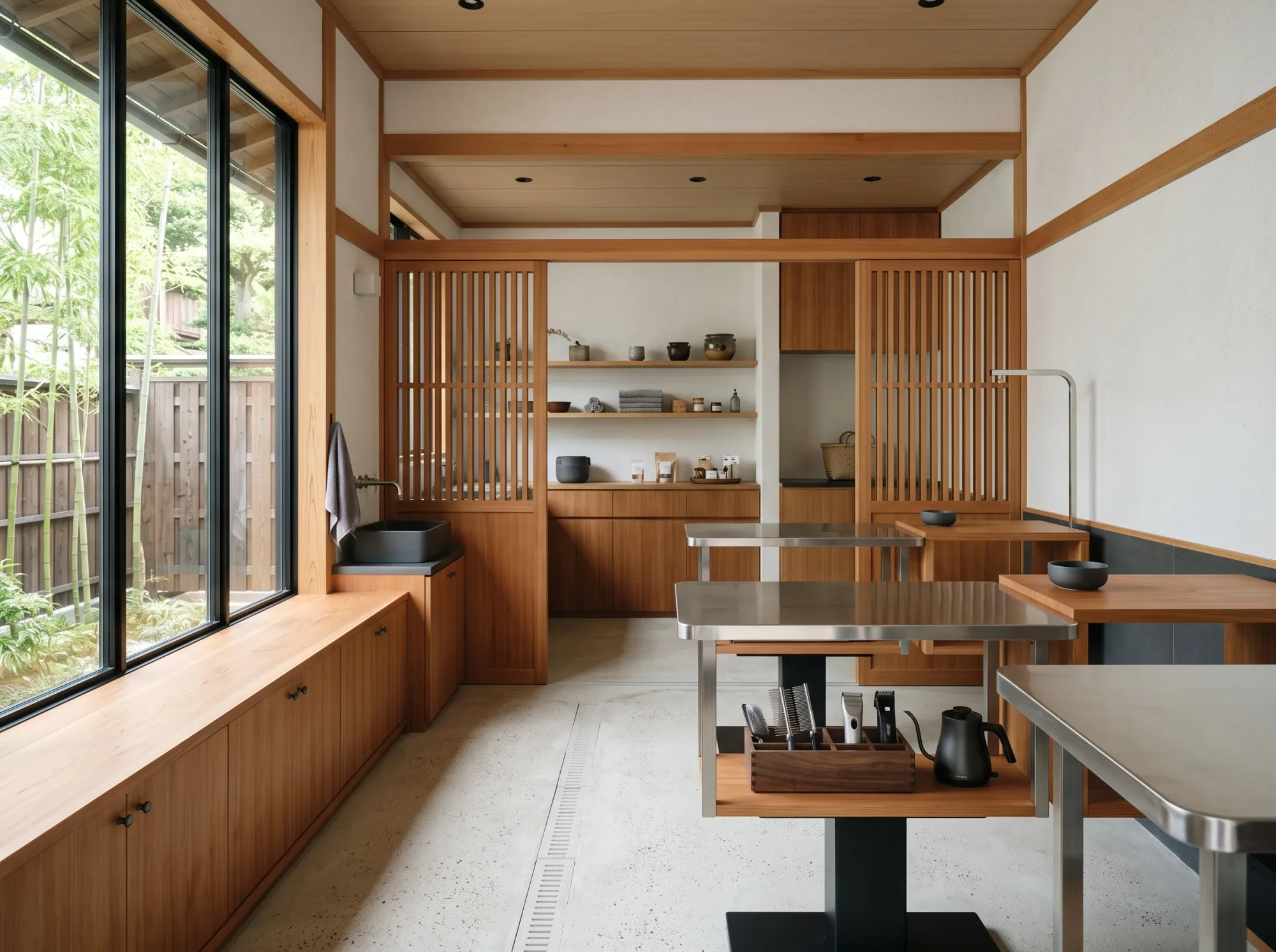 木造のペットサロンの店内