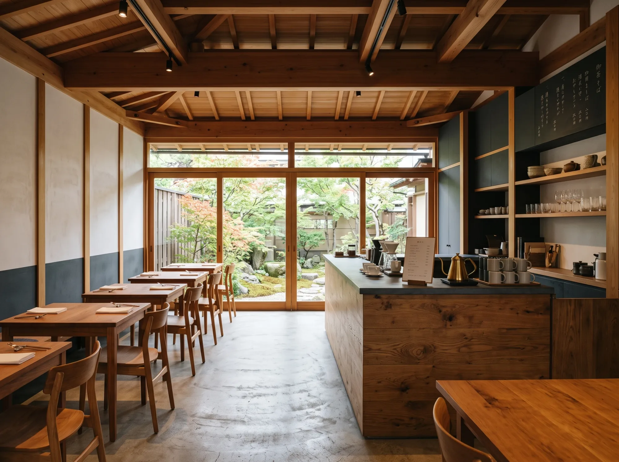木造の飲食店の店内